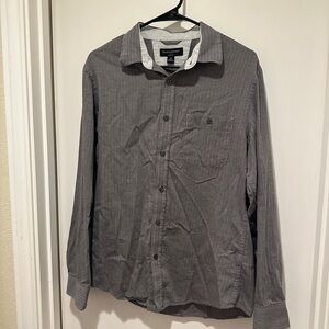 Banana Republic Slim Fit Grey Long Sleeve Button Down Cotton Dress Shirt